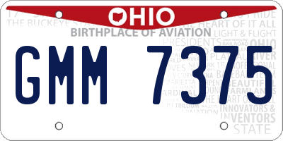 OH license plate GMM7375