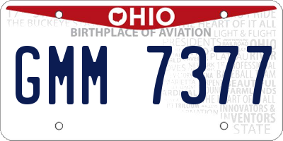 OH license plate GMM7377