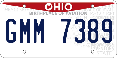 OH license plate GMM7389
