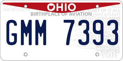 OH license plate GMM7393