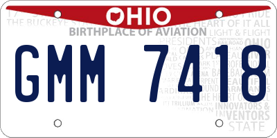 OH license plate GMM7418