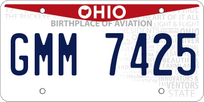 OH license plate GMM7425