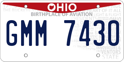 OH license plate GMM7430