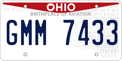 OH license plate GMM7433