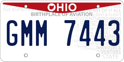 OH license plate GMM7443