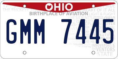 OH license plate GMM7445