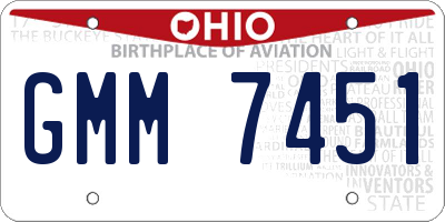 OH license plate GMM7451