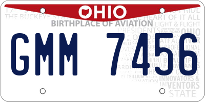 OH license plate GMM7456