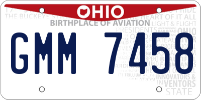 OH license plate GMM7458
