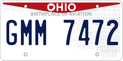 OH license plate GMM7472