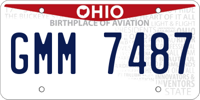 OH license plate GMM7487