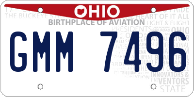 OH license plate GMM7496