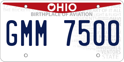 OH license plate GMM7500