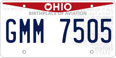 OH license plate GMM7505