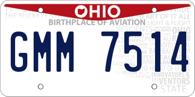 OH license plate GMM7514