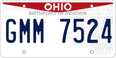 OH license plate GMM7524