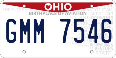 OH license plate GMM7546