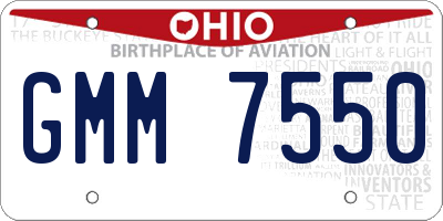 OH license plate GMM7550