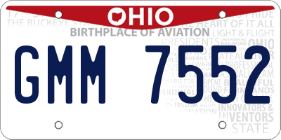 OH license plate GMM7552