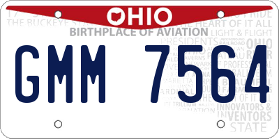 OH license plate GMM7564