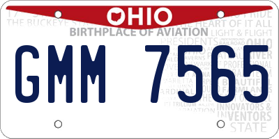 OH license plate GMM7565