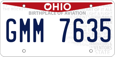 OH license plate GMM7635