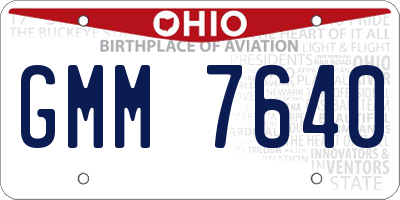 OH license plate GMM7640