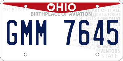 OH license plate GMM7645