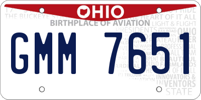 OH license plate GMM7651