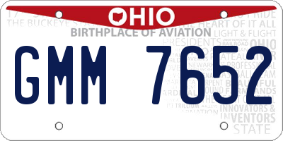 OH license plate GMM7652