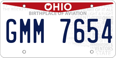 OH license plate GMM7654