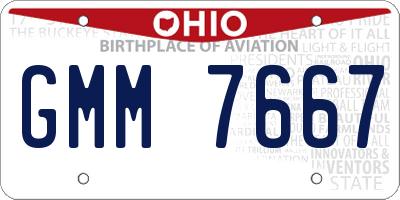 OH license plate GMM7667