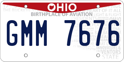 OH license plate GMM7676