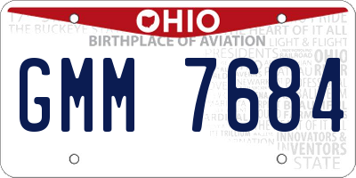 OH license plate GMM7684