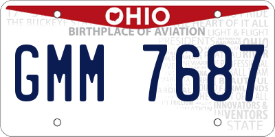 OH license plate GMM7687