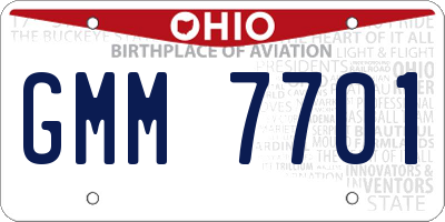 OH license plate GMM7701