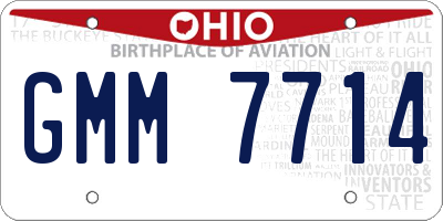 OH license plate GMM7714