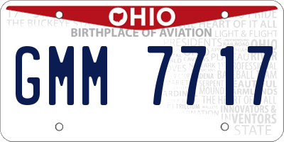 OH license plate GMM7717