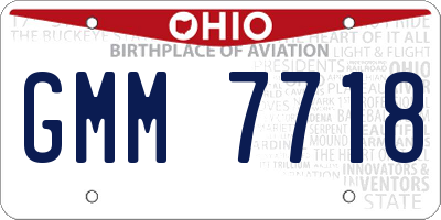 OH license plate GMM7718