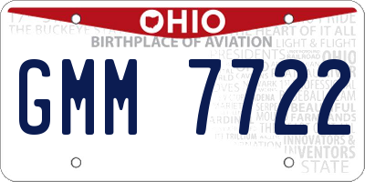 OH license plate GMM7722