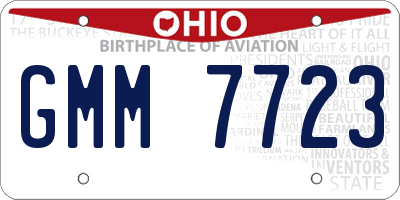 OH license plate GMM7723