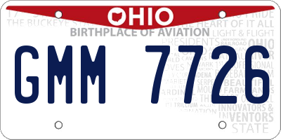 OH license plate GMM7726