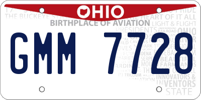 OH license plate GMM7728