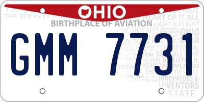 OH license plate GMM7731