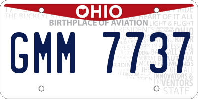 OH license plate GMM7737