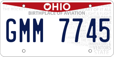 OH license plate GMM7745