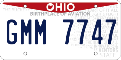 OH license plate GMM7747
