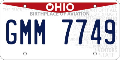 OH license plate GMM7749