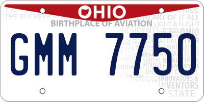 OH license plate GMM7750