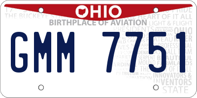 OH license plate GMM7751
